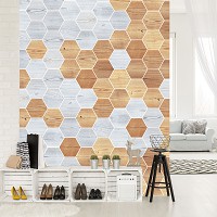 Флизелиновые фото обои под доски 206x275 см Мозаика (11200VEA)+клей