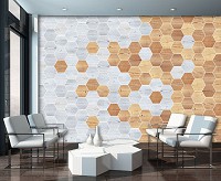 Флизелиновые фото обои под цвет дерева 254x184 см Мозаика (11200V4)+клей