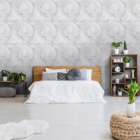 Флизелиновые фотообои на кухню 520x318 см Мозаика серая геометрия в кругах (11204VEXXXXXL) +клей