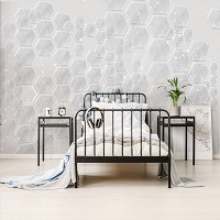 Флизелиновые фотообои абстракция на стену соты 520x318 см Мозаика серая геометрия в углах (11205VEXXXXXL) +клей