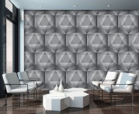 Флизелиновые фотообои фото 312x219 см Мозаика темная геометрия (11206VEXXL) +клей