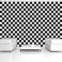 Флизелиновые фотообои 416x254 см Мозаика черно белые квадратики (11207VEXXXL) +клей