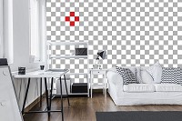 Флизелиновые фотообои с геометрическими фигурами 416x254 см Мозаика серо белые квадратики (11208VEXXXL) +клей