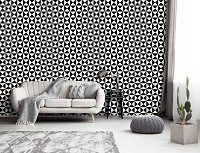 Флизелиновые фотообои геометрический узор 520x318 см Черно белая мелкая мозаика (11209VEXXXXXL) +клей