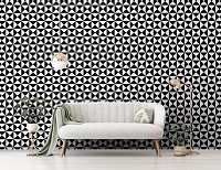 Флизелиновые фотообои геометрический узор 460x300 см Черно белая мелкая мозаика (11209V12) +клей