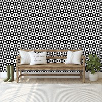 Флизелиновые фотообои абстракция в интерьере 312x219 см Черно белая мелкая мозаика (11209VEXXL) +клей