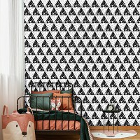 Флизелиновые фотообои на стену 416x290 см Черно-белая мозаика в треугольниках (11211VEXXXXL) +клей