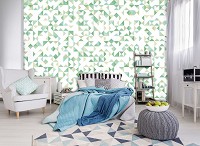 Флизелиновые фотообои геометрия 520x318 см Светло зеленая мозаика в треугольниках (11213VEXXXXXL) +клей