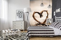 Флизелиновые романтические фото обои 206x275 см Плетеное сердце (11215VEA)+клей