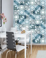 Флізелінові фотошпалери абстракція в інтер'єрі 206x275 см Плитки (11219VEA)+клей - вид 5 мініатюра