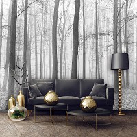 Флізелінові фотошпалери ліс в інтер'єрі 254x184 см (11223V4)+клей - вид 5 мініатюра