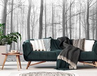 Флизелиновые фотообои лес в интерьере 254x184 см (11223V4)+клей