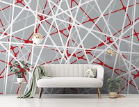 Флизелиновые фотообои на стену 416x290 см Геометрические линии в треугольниках (11228VEXXXXL) +клей