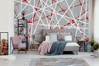 Искусство флизелиновые фотообои 368x280 см Геометрические линии в треугольниках (11228V10) +клей