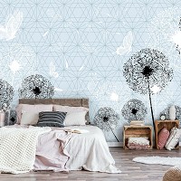 Флизелиновые фотообои цветы Одуванчик (11237V)+клей