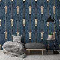 Абстрактные флизелиновые фотообои 520x318 см темные узоры в линиях (11277VEXXXXXL) +клей