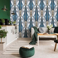 Абстрактные флизелиновые фотообои на стену 416x290 см Темные узоры на светло синих тонах (11278VEXXXXL) +клей