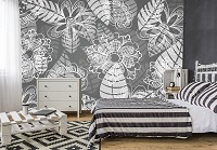 Флизелиновые красивые фото обои абстракция 254x184 см Цветы (11280V4)+клей