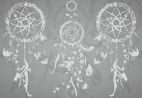 Пір'я флізелінові фотошпалери 312x219 см Зображення білого ловця снів на сірий фон (11282VEXXL) +клей - вид 1 мініатюра