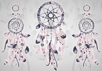 Флізелінові фотошпалери мистецтво 416x290 см Темно рожевий ловець снів зображення на сірий фон (11283VEXXXXL) +клей - вид 1 мініатюра