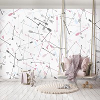 Абстрактные флизелиновые фотообои 368x254 см Разноцветные стрелы на светлом фоне (11284V8) +клей