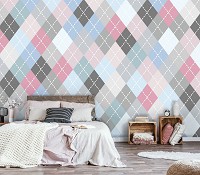 Флизелиновые фотообои геометрия 460x300 см Ромбическая абстракция разных тонов (11285V12) +клей