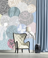 Флизелиновые фото обои абстракция в интерьере 206x275 см Мозаика (11287VEA)+клей