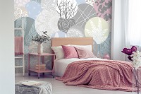 Искусство флизелиновые фотообои 368x254 см Круги с разными абстракциями в мозаике (11287V8) +клей