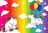 Флізелінові фотошпалери для дитячої 312x219 см Єдиноріг (11331VEXXL)+клей - вид 1 мініатюра