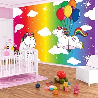 Флизелиновые фотообои для детской 312x219 см Единорог (11331VEXXL)+клей