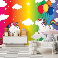Флизелиновые фото обои воздушные шарики 368x254 см Единорог (11331V8)+клей