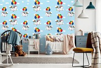 Фотообои детские 254x184 см Для девочек: Единороги на воздушных шариках 11334P4+клей