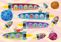 Детские флизелиновые фотообои для стен 416x254 см Космические корабли с пассажирами на светлом фоне (11338VEXXXL) +клей - вид 1 миниатюра