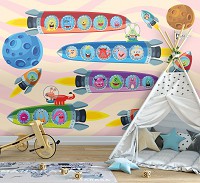 Флизелиновые детские фотообои для стен Космос (11338V)+клей