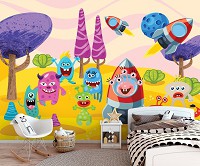 Флизелиновые оригинальные фото обои в детскую Монстры (11339V)+клей