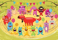 Флизелиновые детские фотообои космос для комнаты 460x300 см Милые монстрики в кругу друзей (11340V12) +клей - вид 1 миниатюра