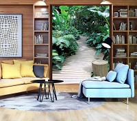 Флизелиновые фотообои 3д природа 184x254 см лес (11356V4A)+клей