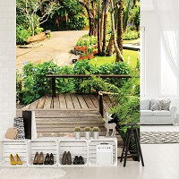 Флизелиновые 3д фото обои природа 206x275 см Лестница в сад (11358VEA)+клей - вид 5 миниатюра