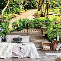 Флизелиновые 3д фотообои на стену Лестница в сад (11358V)+клей