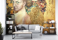 Флизелиновые фотообои живопись 416x290 см Картина женщины в золотых тонах (11365VEXXXXL) +клей