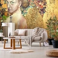 Живопись флизелиновые фотообои 520x318 см Картина женщины в золотых тонах (11365VEXXXXXL) +клей