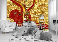 Флизелиновые фотообои в зал живопись 312x219 см Абстракция разноцветные узоры и линии (11367VEXXL) +клей