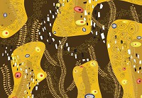 Флізелінові фотошпалери красиві 312x219 см Відтінки золота в абстракції візерунки (11368VEXXL) +клей - вид 1 мініатюра