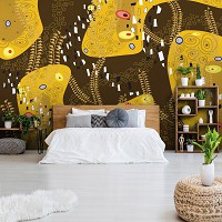 Флизелиновые фотообои абстракция 254x184 см Репродукция картины Густава Климта (11368V4)+клей
