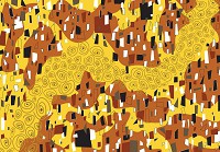 Сучасні флізелінові фотошпалери на стіну мистецтво 368x280 см Візерунки та геометрія в абстракції золота (11369V10) +клей - вид 1 мініатюра