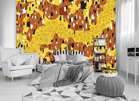 Флизелиновые фотообои для кухни искусство 460x300 см Узоры и геометрия в абстракции золотого (11369V12) +клей