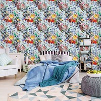 Флизелиновые фотообои 416x290 см Букет ярких цветов на сером фоне (11391VEXXXXL) +клей