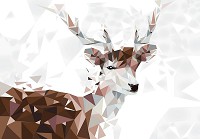 Флізелінові фотошпалери абстракція 254x184 см Олень (11404V4)+клей - вид 1 мініатюра