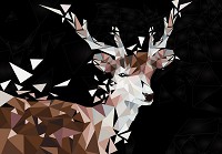 Флизелиновые фото обои звери 254x184 см Олень (11405V4)+клей - вид 1 миниатюра