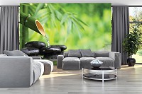Природа флизелиновые зеленые 3д фотообои 312x219 см СПА Бамбук (11407VEXXL) +клей